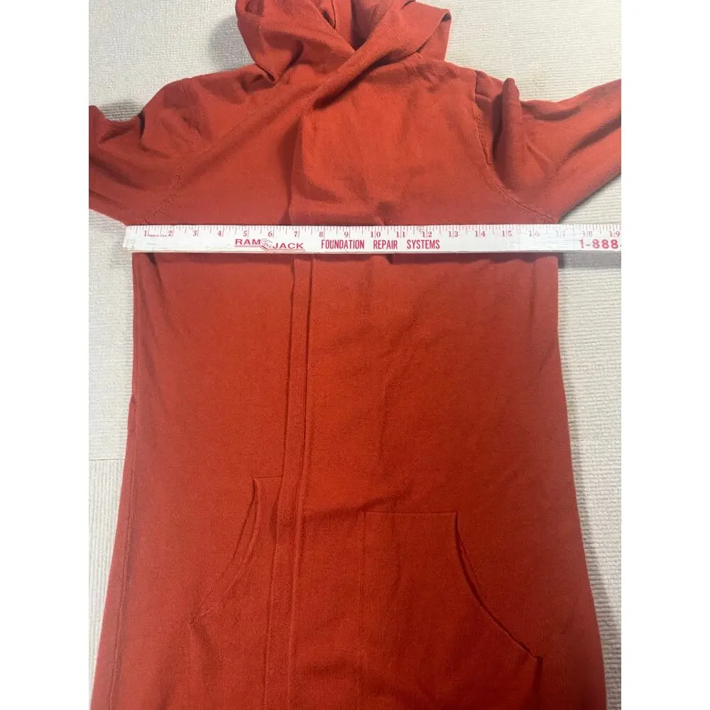 Cyrus Womens M Open Front Hooded Cardigan Cozy Casual Spooky Season Orange Knit